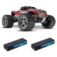 E-MAXX Brushless Traxxas RC Car 2.4 GHz Rot + LiPo Akku 5000 mAh