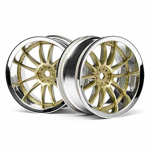 HPI Work XSA 02C Felgen 26mm chrom - gold 6mm Offset - RC Car