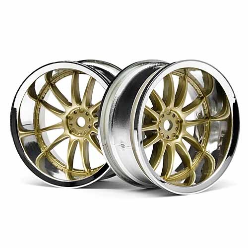 HPI Work XSA 02C Felgen 26mm chrom - gold 9 mm Offset - RC Car